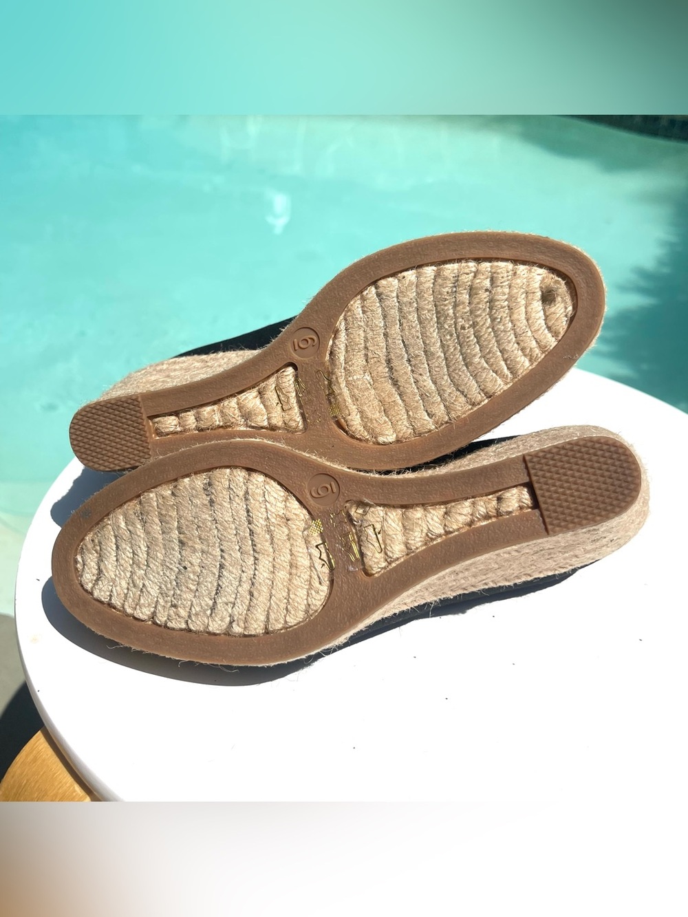 J. CREW Seville Espadrille Black Canvas Jute Wedge Slip On Shoes Size 6 - Picture 4 of 13